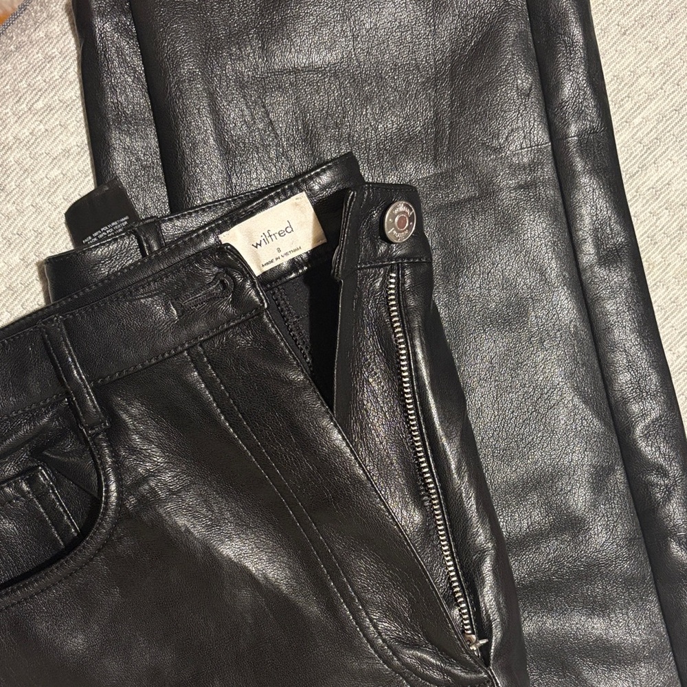 Aritzia  Dark Leather Trousers